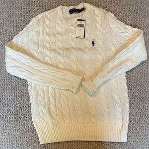 Polo by Ralph Lauren Men's Cream Cable Knit Sweater